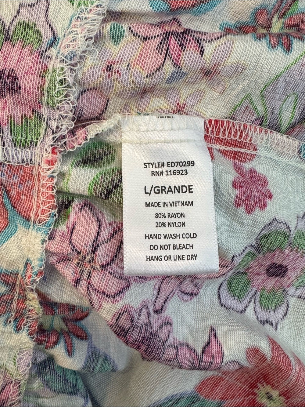 easel NWT Island Getaway Smocked Tiered Ruffle Mini Dress Floral Print | Size L - Picture 10 of 10